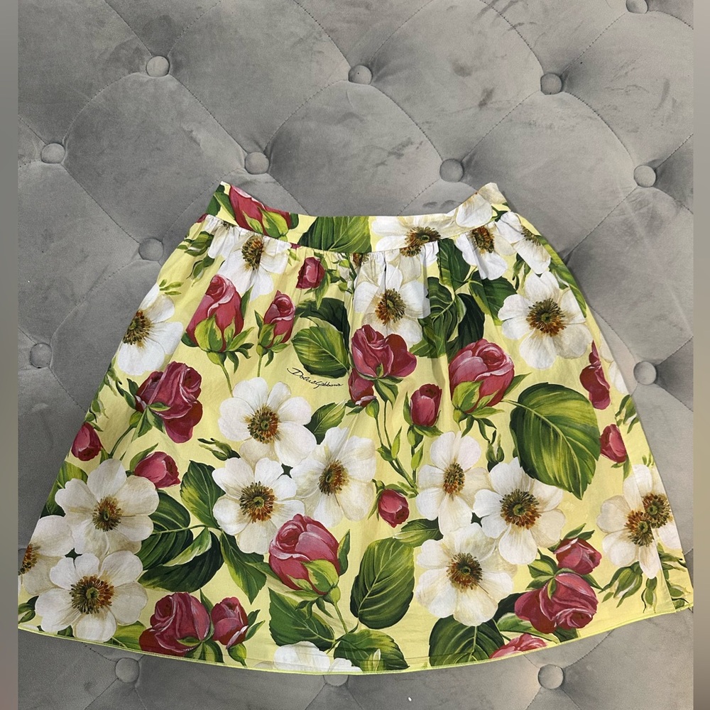 Dolce & Gabbana Floral Mini Skirt - Yellow and Red